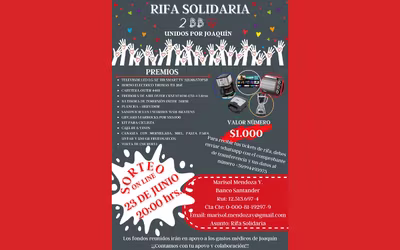 Rifa Solidaria 2°Básico B - "Unidos por Joaquín"