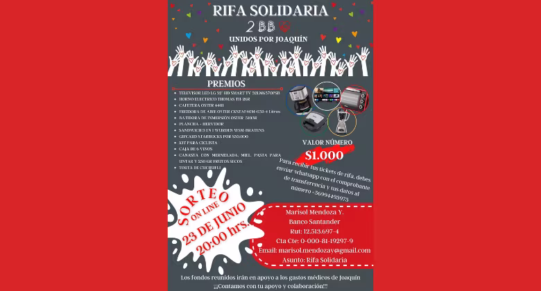 Rifa Solidaria 2°Básico B - "Unidos por Joaquín"