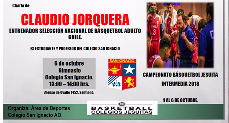 Invitación - Charla Claudio Jorquera, Entrenador de la Selección Nacional de Básquetbol Adulto.