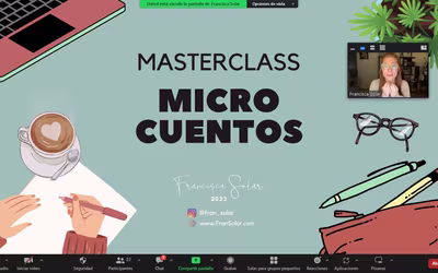 Clase magistral de microcuento junto a Francisca Solar-.