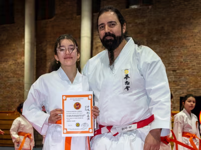 Graduación y cambio de cinturón en la rama de karate del colegio San Ignacio